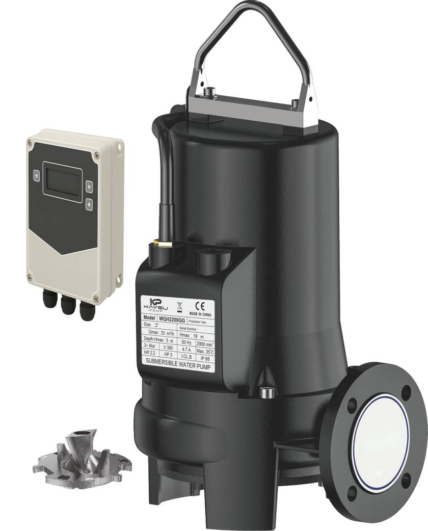 Kaysu WQH2200QG Döküm Gövdeli Öğütücülü Foseptik Dalgıç 3 Hp (380 Volt) - Koşar Ticaret