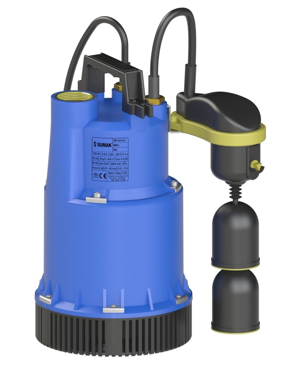 Sumak SDF 13A Asansör Flatörlü Drenaj Dalgıç Pompa 220 Volt 1.3 Hp - Koşar Ticaret