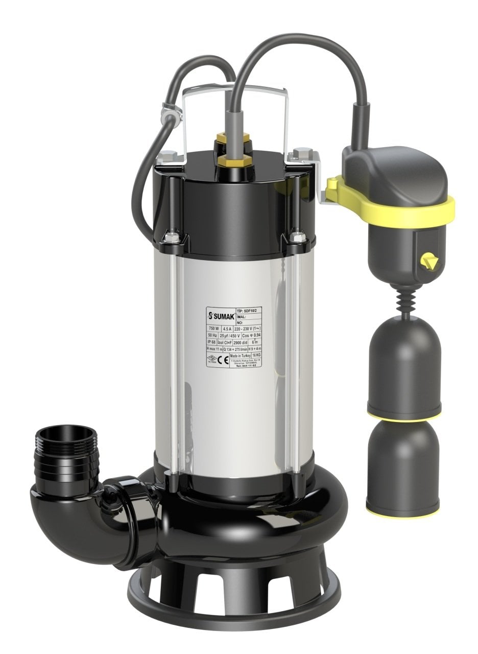Sumak SDF 14/2-A Asansör Flatörlü Foseptik Dalgıç Pompa 220 Volt 1.5 Hp - Koşar Ticaret