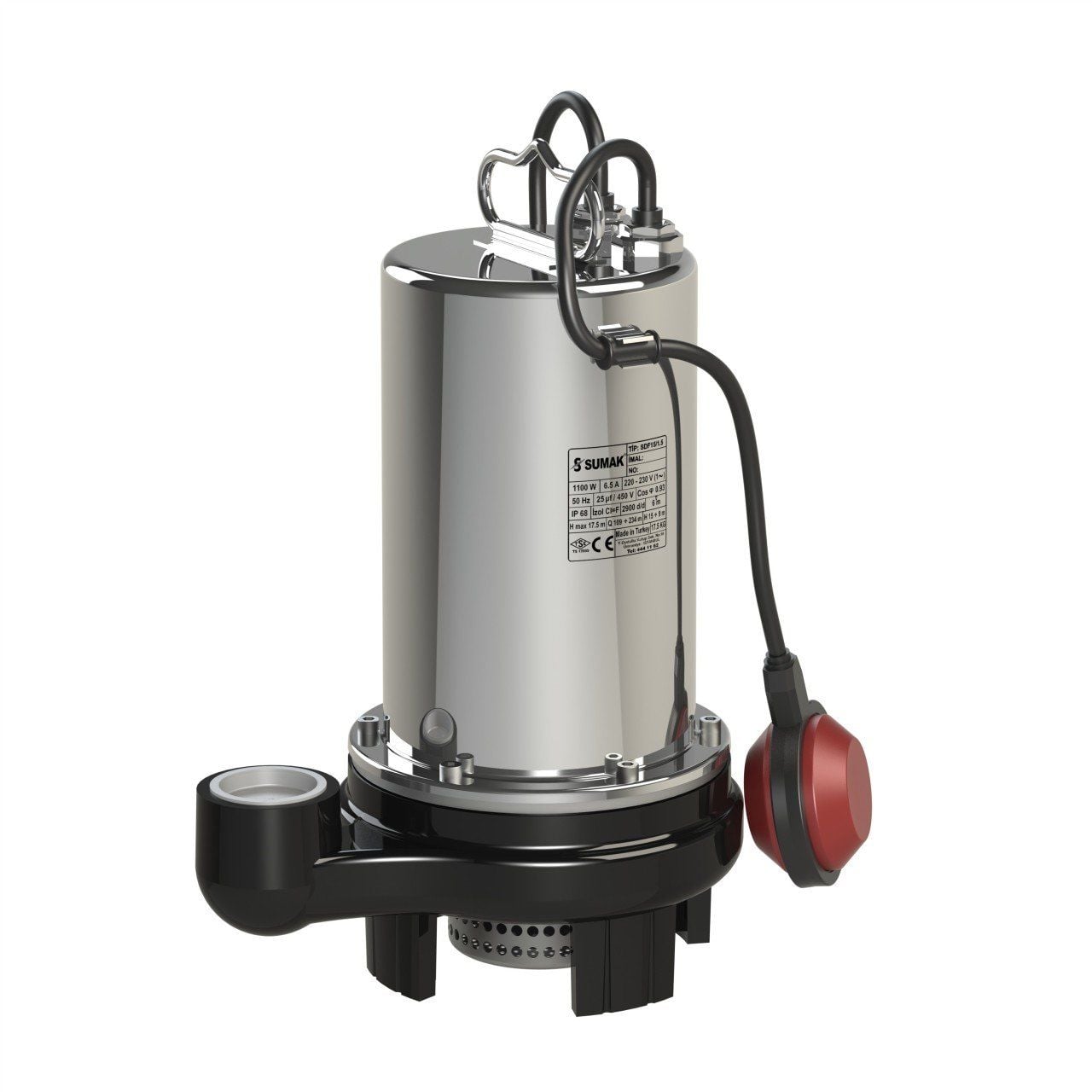 Sumak SDF 18/1.5 Y Kirli Su Dalgıç Pompa Monofaze (220V) 1.8 Hp - Koşar Ticaret