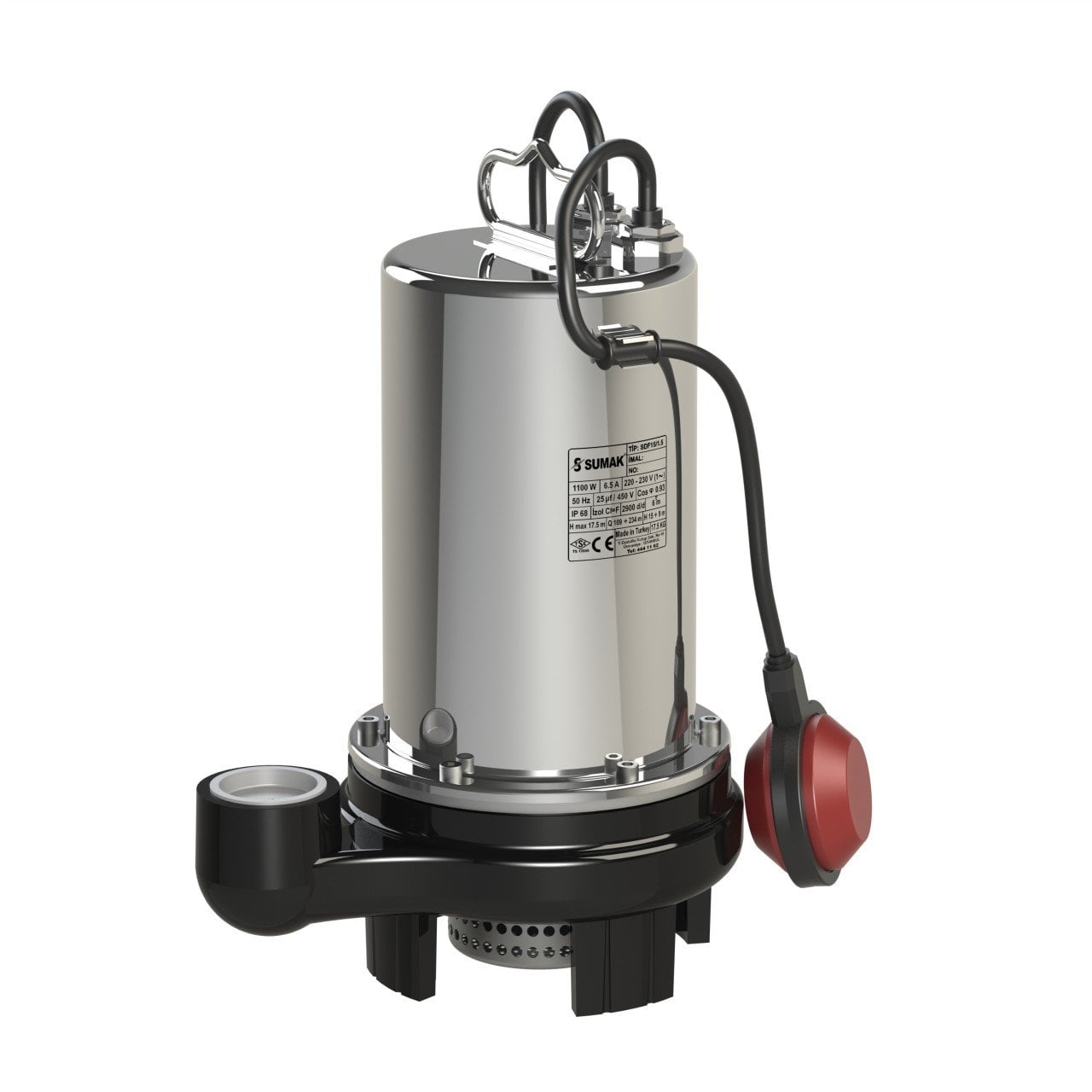 Sumak SDF 15/1.5 Kirli Su Dalgıç Pompa Monofaze (220V) 1.5 Hp - Koşar Ticaret