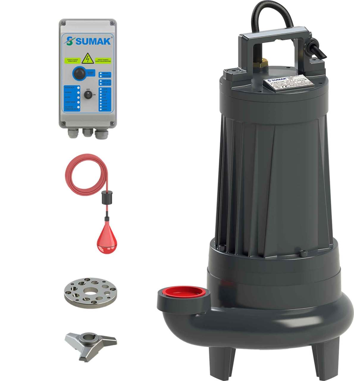 Sumak SBRT 30/2 Bıçaklı Foseptik Dalgıç Pompa Trifaze (380V) 3 Hp - Koşar Ticaret