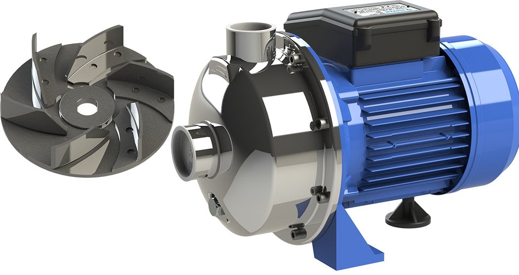 Sumak SMINOX/A-150/2X AISI 316 Paslanmaz Santrifüj Pompa Açık Fan Trifaze (220V) 1.5HP - Koşar Ticaret
