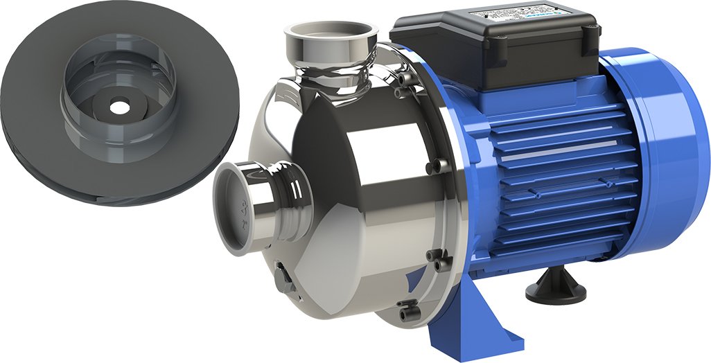 Sumak SMINOX/K-150/XT AISI 316 INOX Paslanmaz Santrifüj Pompa Kapalı Fan Monofaze (220V) 1.5HP - Koşar Ticaret