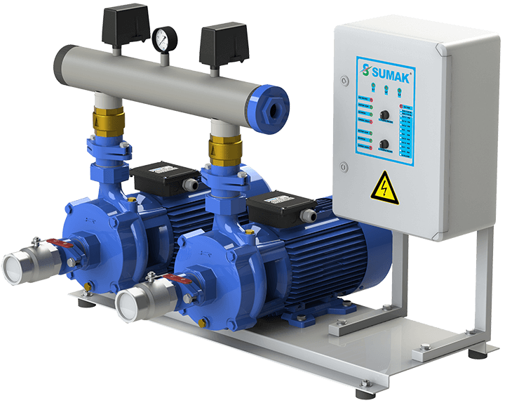 Sumak SMKTB 750 Emişli Çift Kademeli Hidrofor 8 Kat 90 Daire 380 Volt 7.5 Hp - Koşar Ticaret