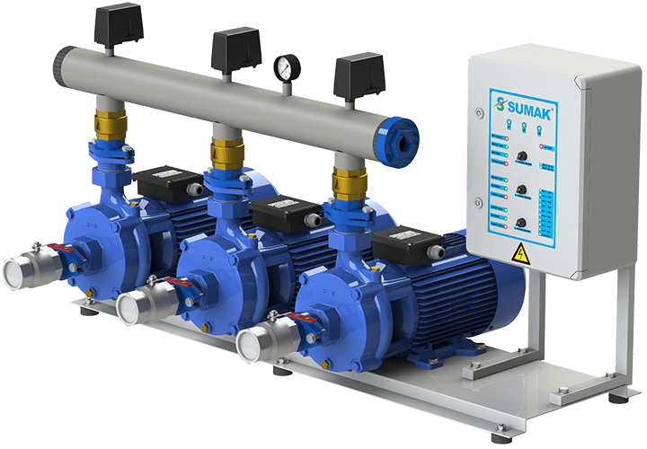 Sumak SMKTC 550 Emişli Çift Kademeli Hidrofor 8 Kat 135 Daire 380 Volt 5.5 Hp - Koşar Ticaret